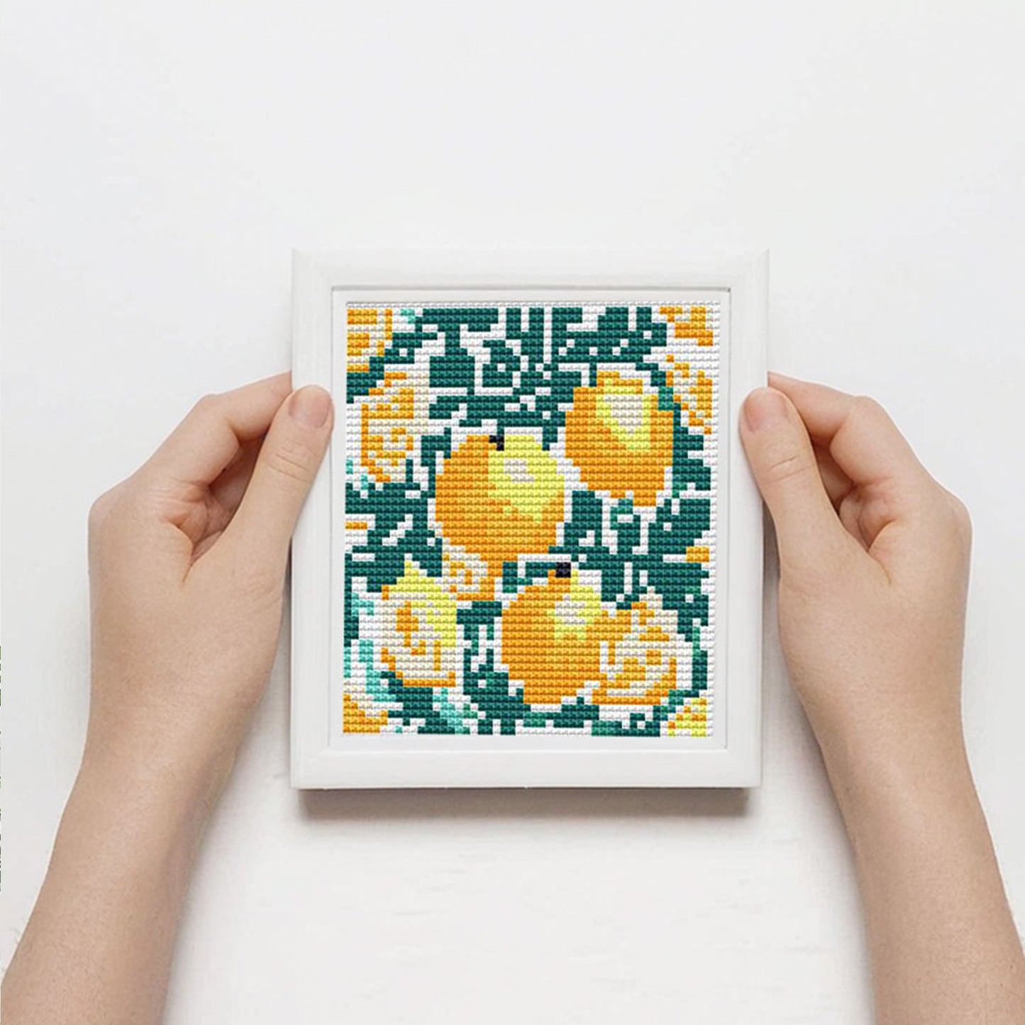 Lemon And Flowers - Partial 11CT Stamped Cross Stitch 15x17CM - Huacan
