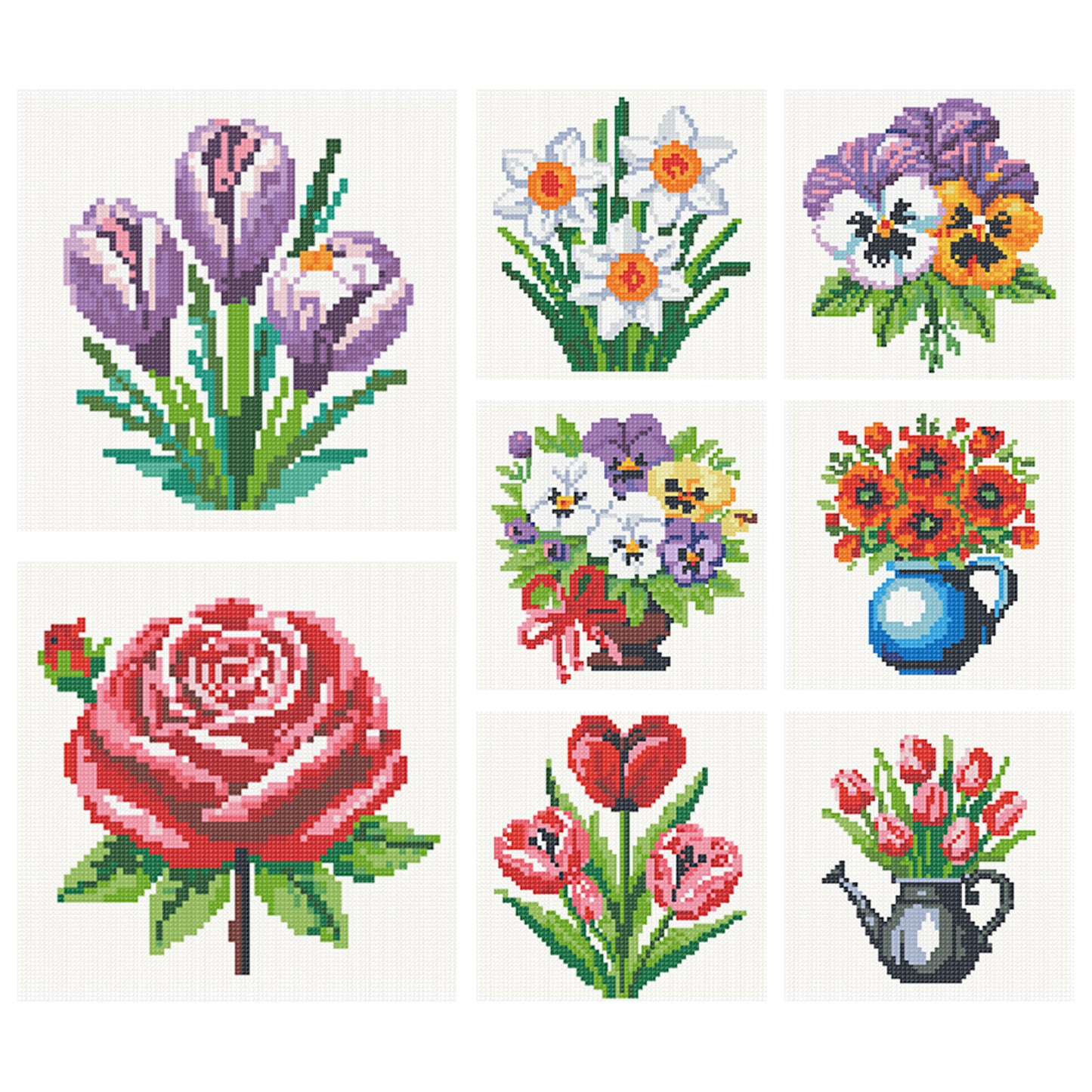 Flowers And Vase - Partial 11CT Stamped Cross Stitch 15x15CM - Huacan