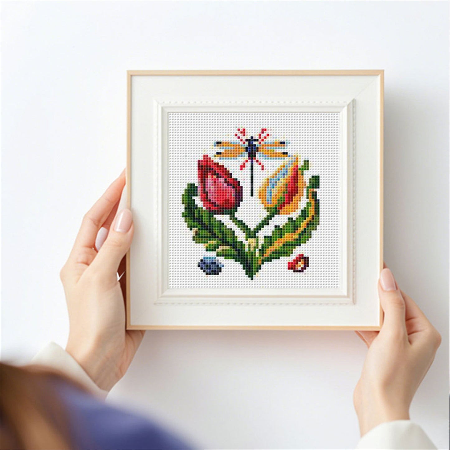 Flowers, Fruits And Melons - Partial 11CT Stamped Cross Stitch 15x15CM - Huacan