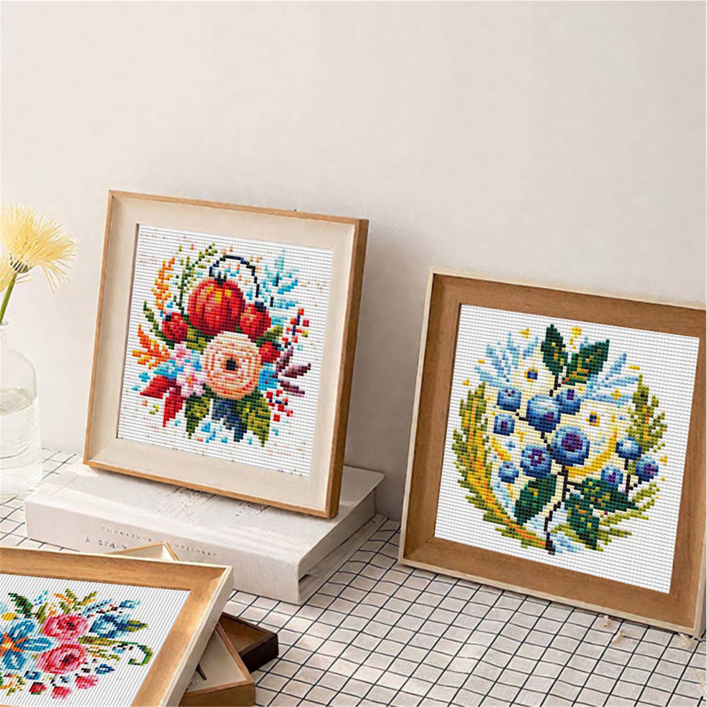 Flower - Partial 11CT Stamped Cross Stitch 15x15CM - Huacan