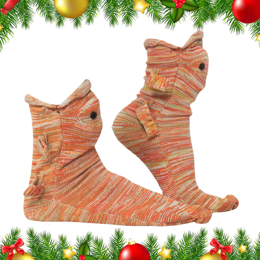 1 Pair Knit Animal Socks Fashion Sleeping Socks for Girls Women (Chameleon)