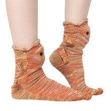 Load image into Gallery viewer, 1 Pair Knit Animal Socks Fashion Sleeping Socks for Girls Women (Chameleon)
