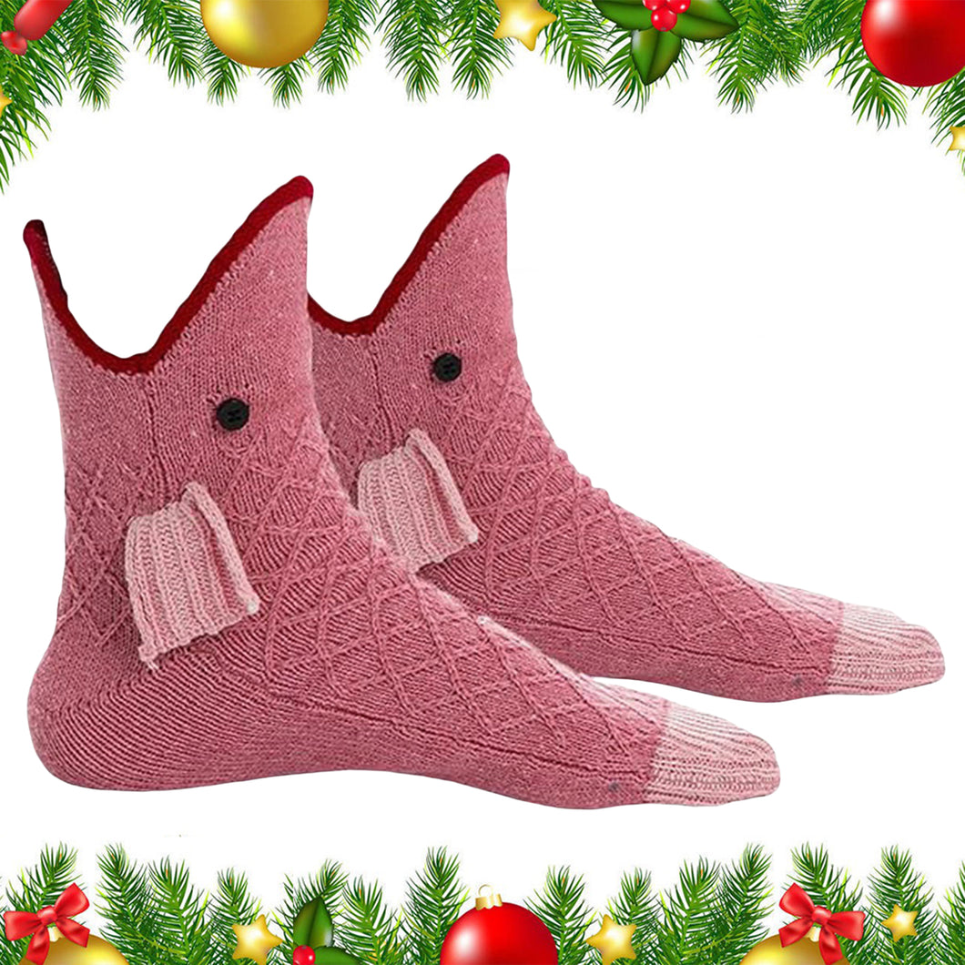 1 Pair Knit Animal Socks Fashion Floor Socks Slipper Socks for Girls Women(Fish)