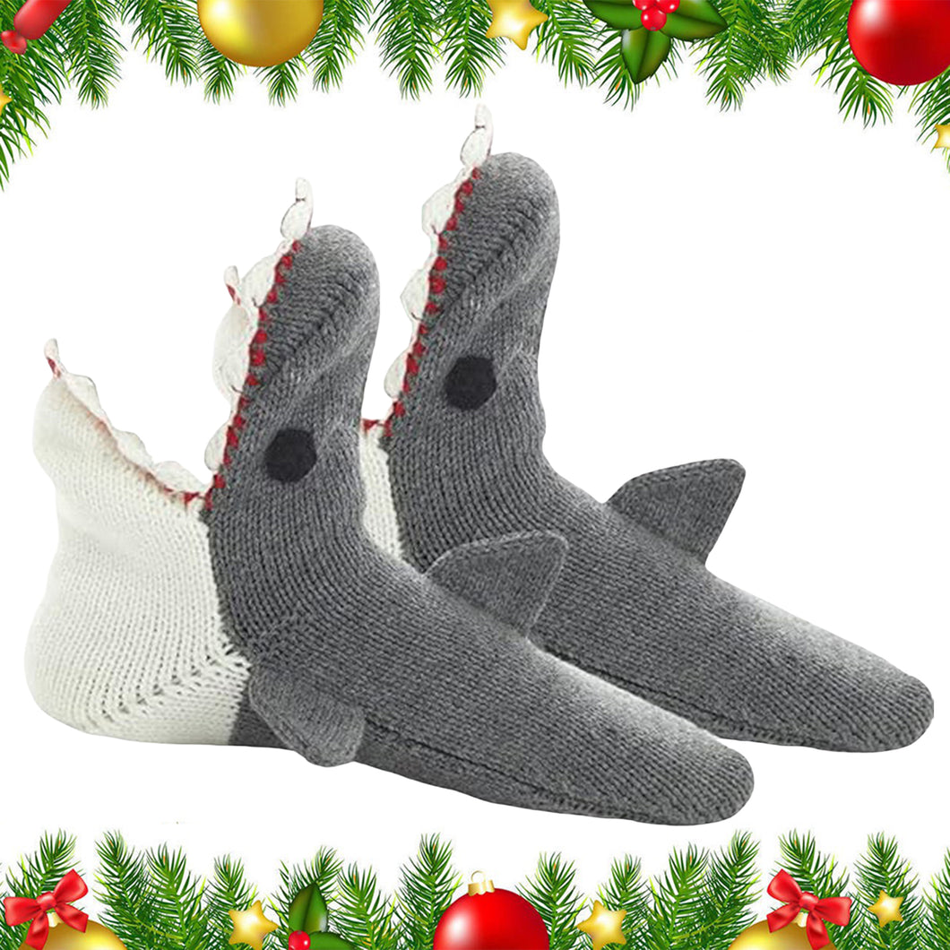 1 Pair Knit Animal Socks Fashion Sleeping Socks for Girls Women (Sharks)