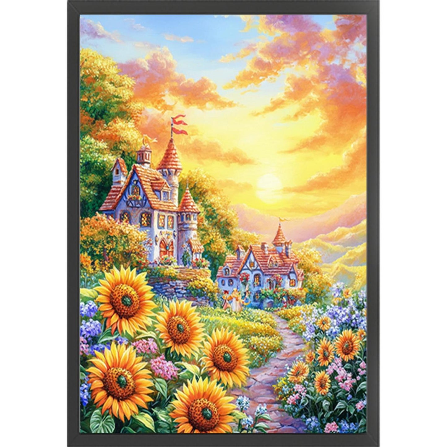 Sunflower Scenery - Full 11CT Stamped Cross Stitch 50x70CM - Mona Lisa
