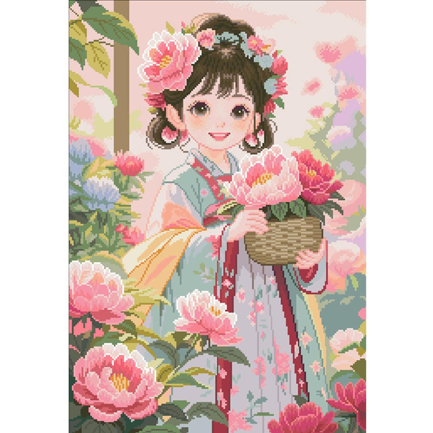 Ancient Style Girl - Full 11CT Stamped Cross Stitch 50x70CM - Mona Lisa