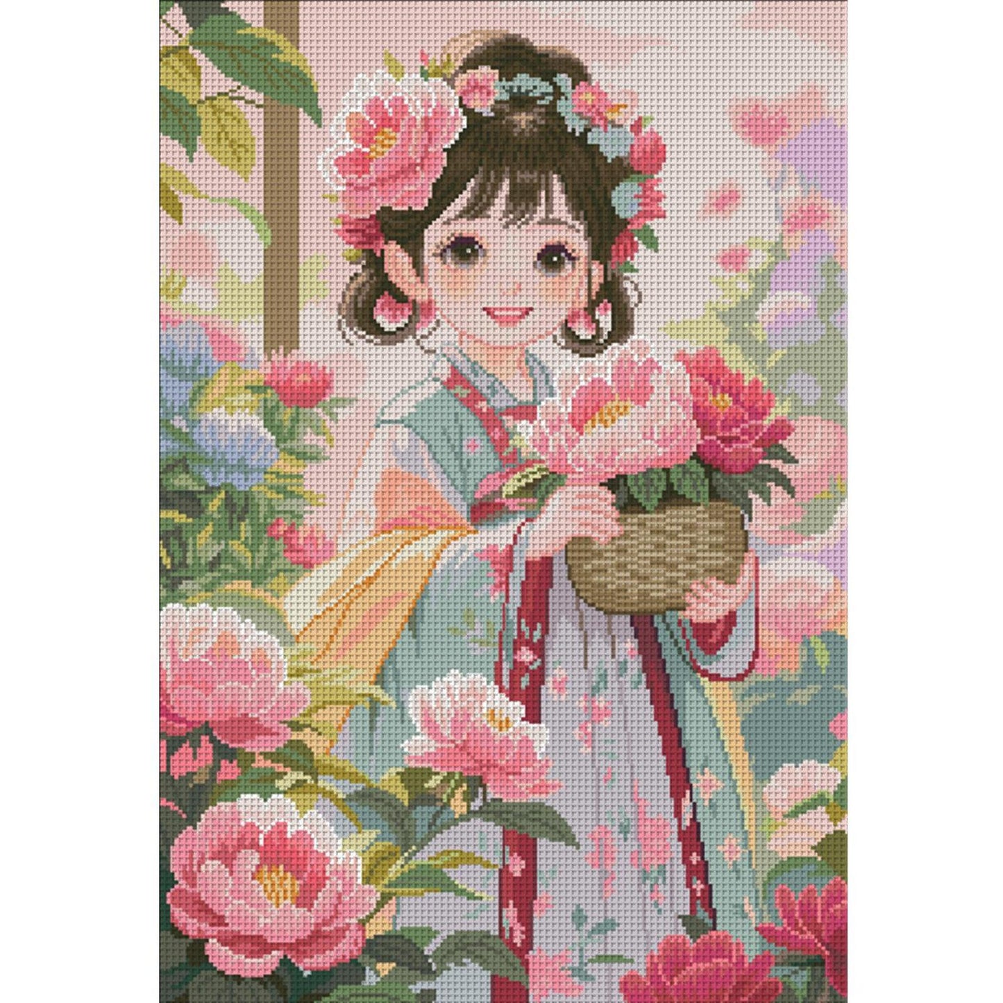 Ancient Style Girl - Full 11CT Stamped Cross Stitch 50x70CM - Mona Lisa