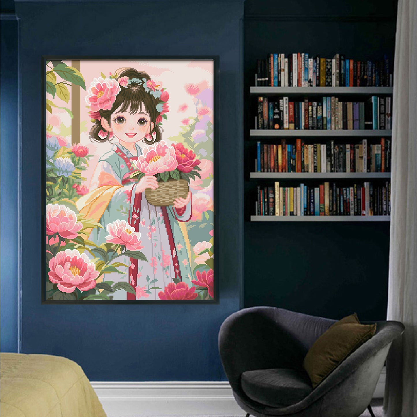 Ancient Style Girl - Full 11CT Stamped Cross Stitch 50x70CM - Mona Lisa