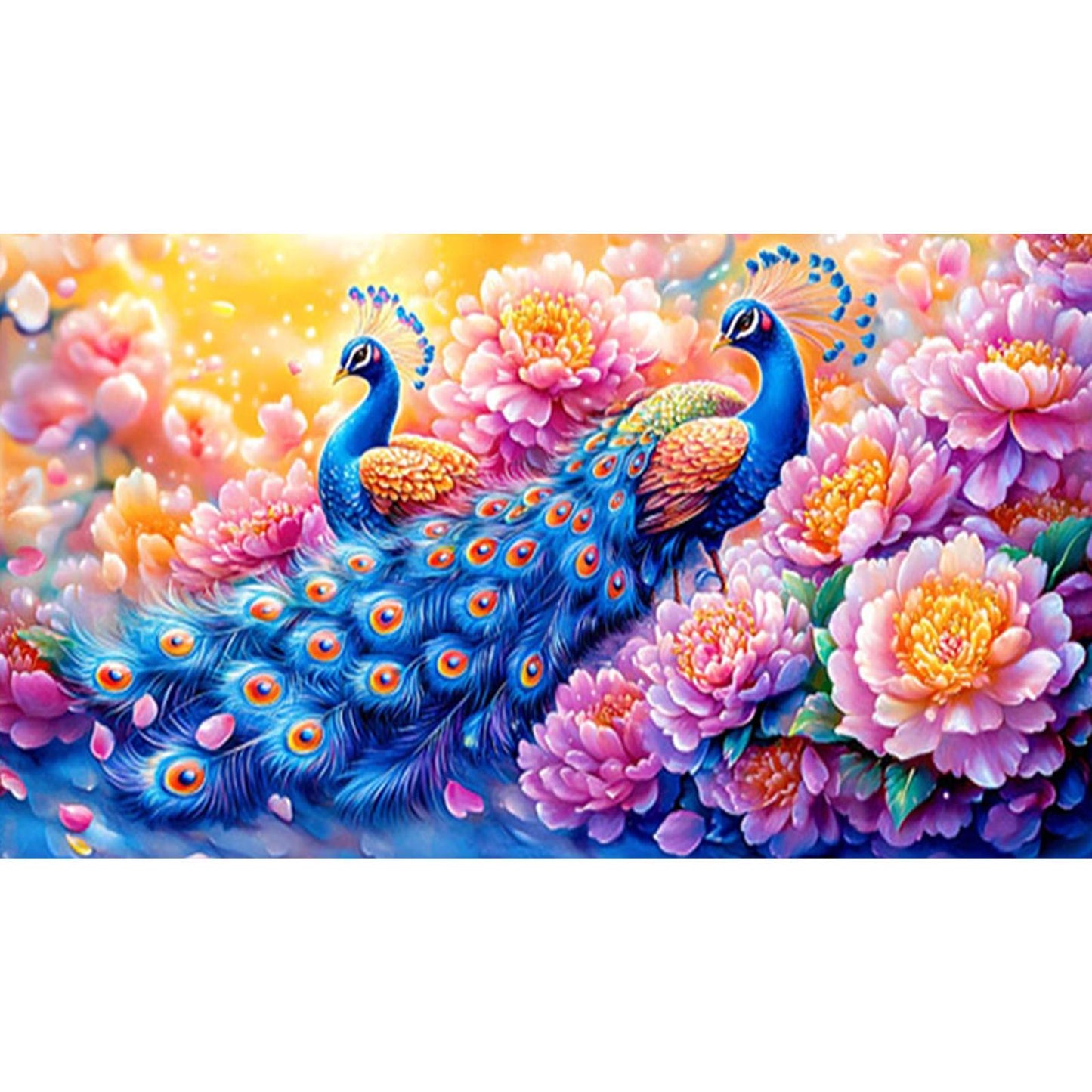 Peacock - Full 11CT Stamped Cross Stitch 90x50CM - Mona Lisa