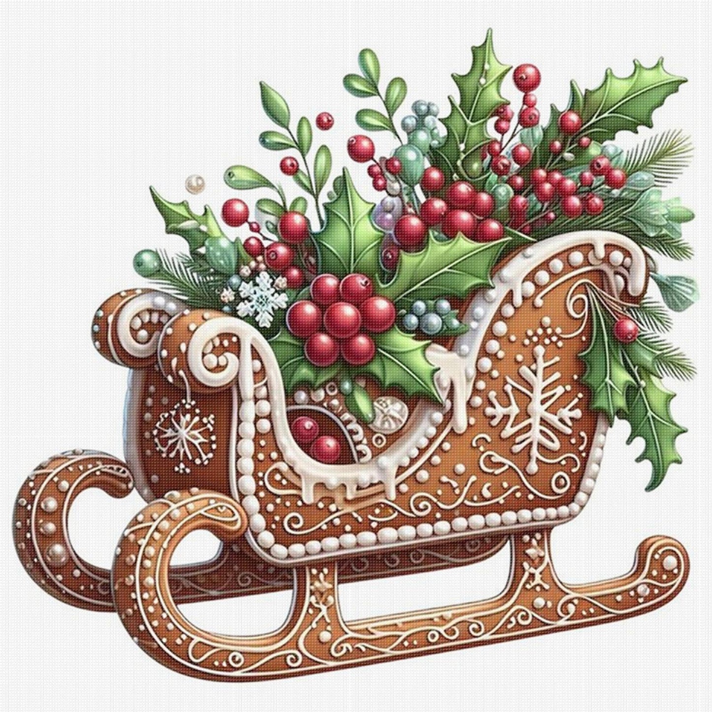 Christmas - Full 11CT Stamped Cross Stitch 40x40CM - Huacan