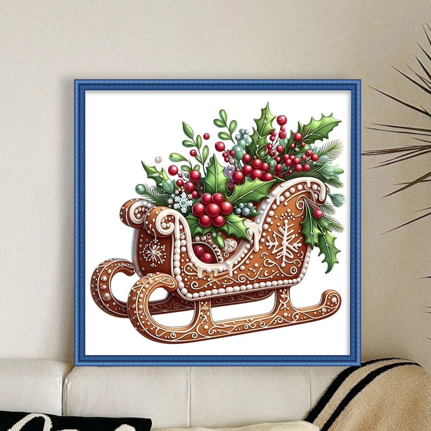 Christmas - Full 11CT Stamped Cross Stitch 40x40CM - Huacan