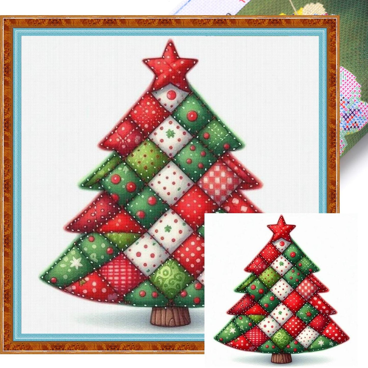 Christmas - Full 11CT Stamped Cross Stitch 40x40CM - Huacan