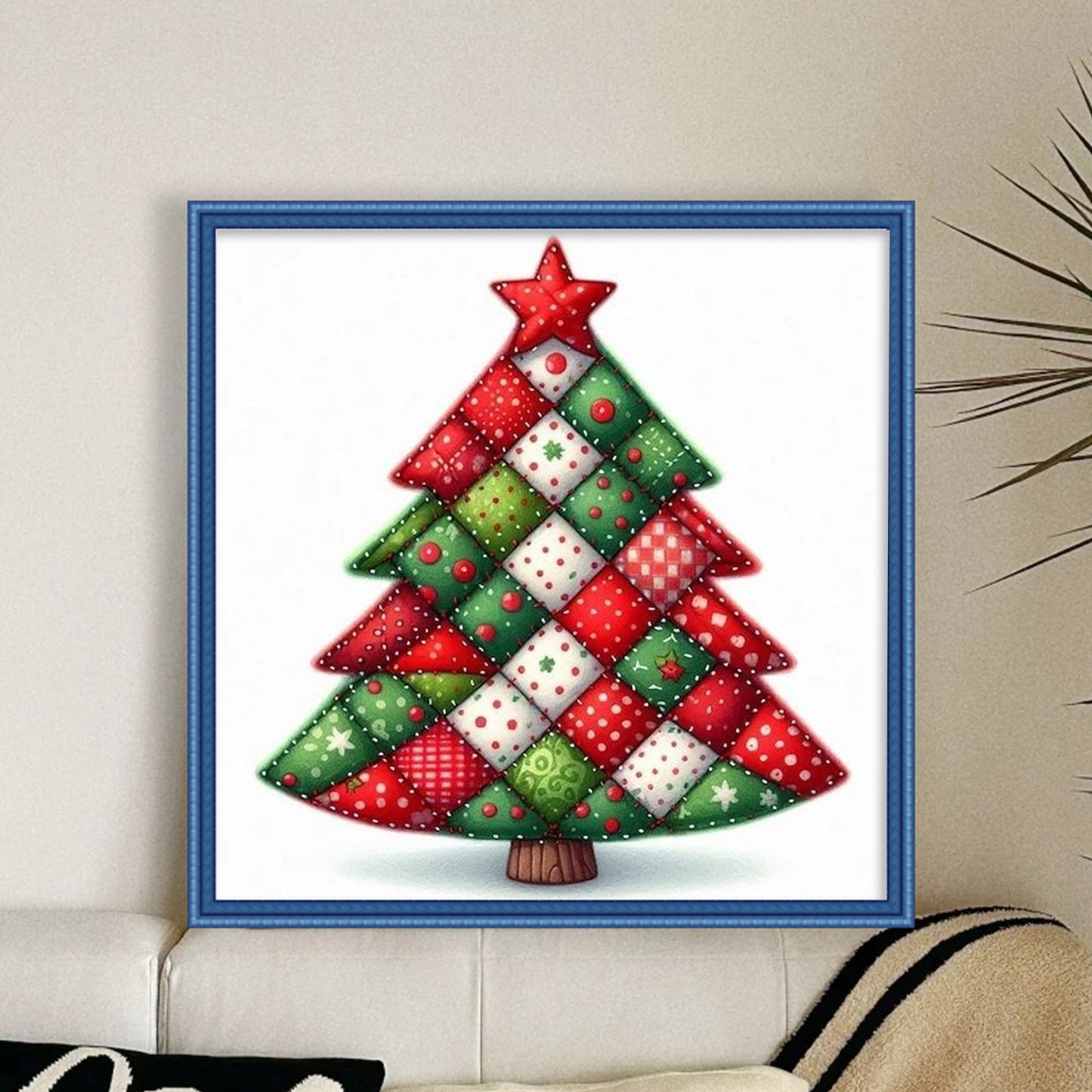 Christmas - Full 11CT Stamped Cross Stitch 40x40CM - Huacan