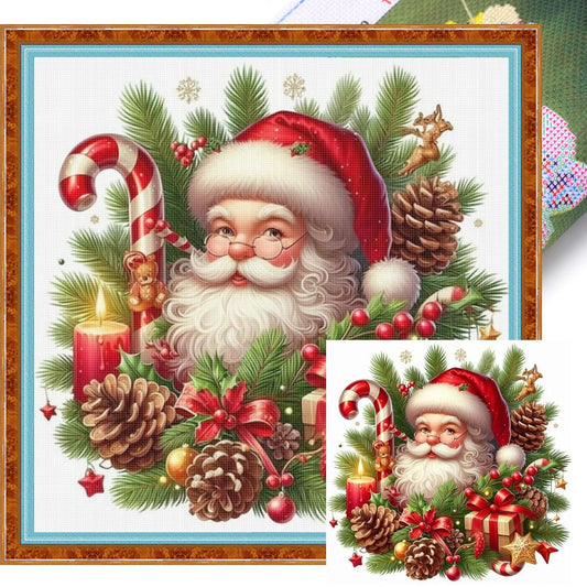 Christmas - Full 11CT Stamped Cross Stitch 40x40CM - Huacan