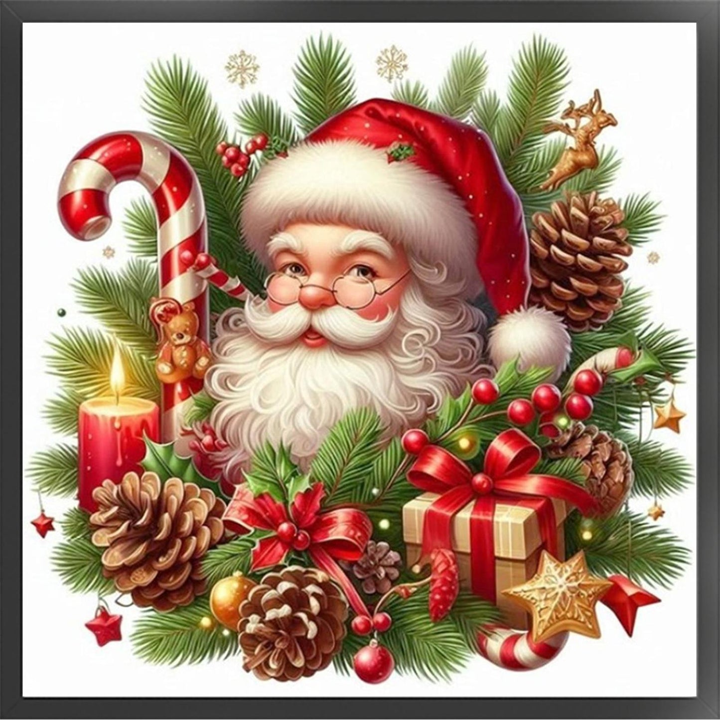 Christmas - Full 11CT Stamped Cross Stitch 40x40CM - Huacan