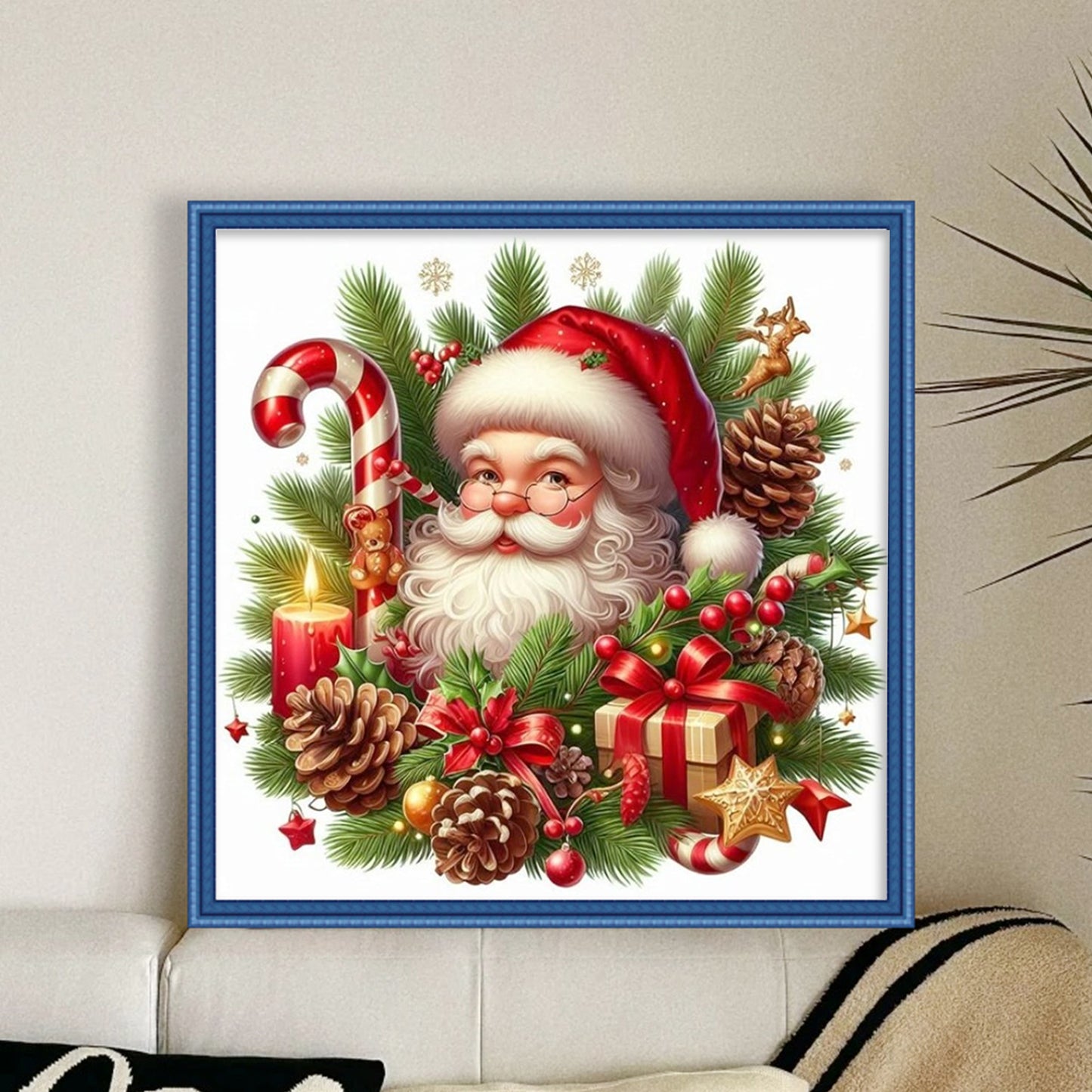 Christmas - Full 11CT Stamped Cross Stitch 40x40CM - Huacan