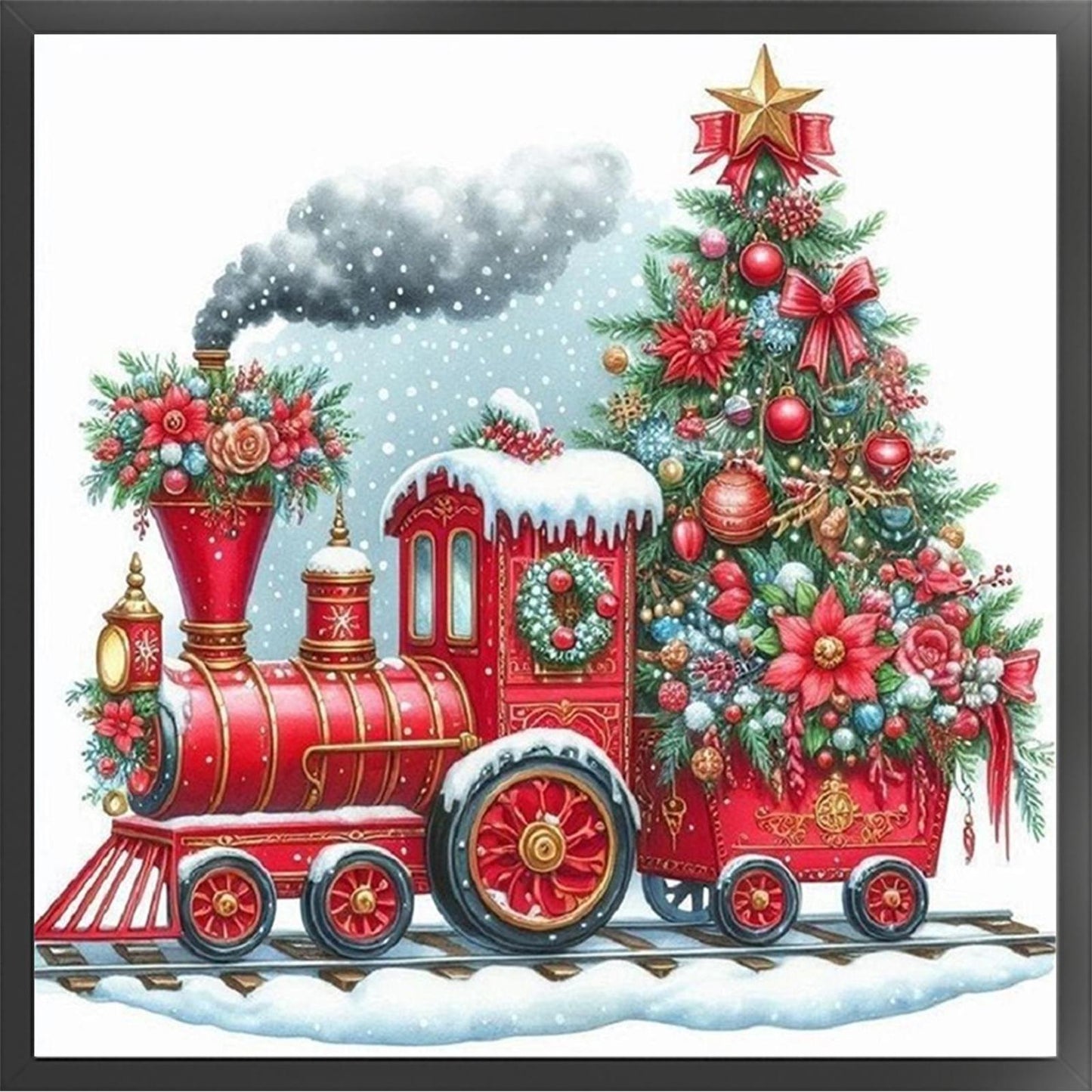 Christmas - Full 11CT Stamped Cross Stitch 40x40CM - Huacan