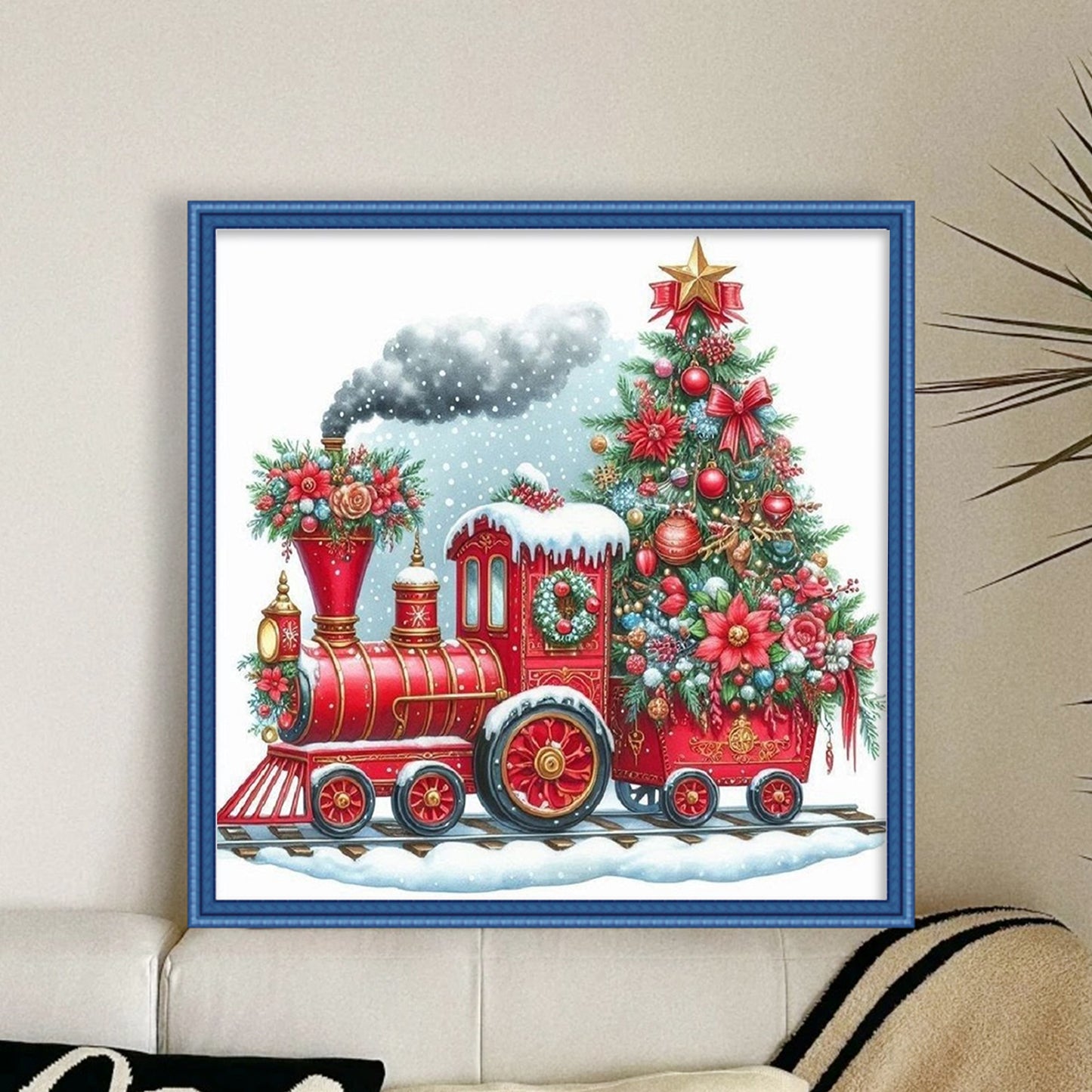 Christmas - Full 11CT Stamped Cross Stitch 40x40CM - Huacan