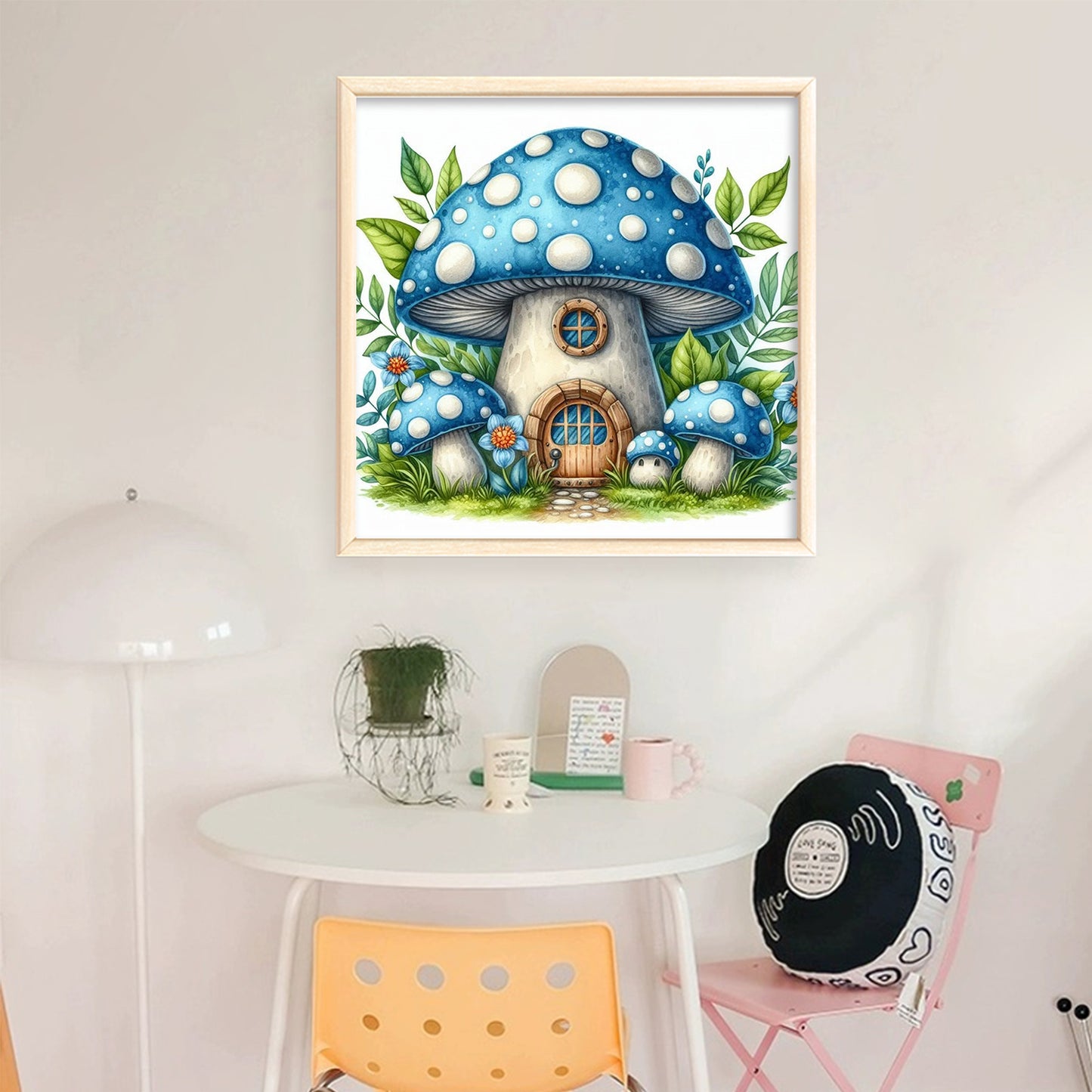 Mushroom House - Full 11CT Stamped Cross Stitch 40x40CM - Huacan