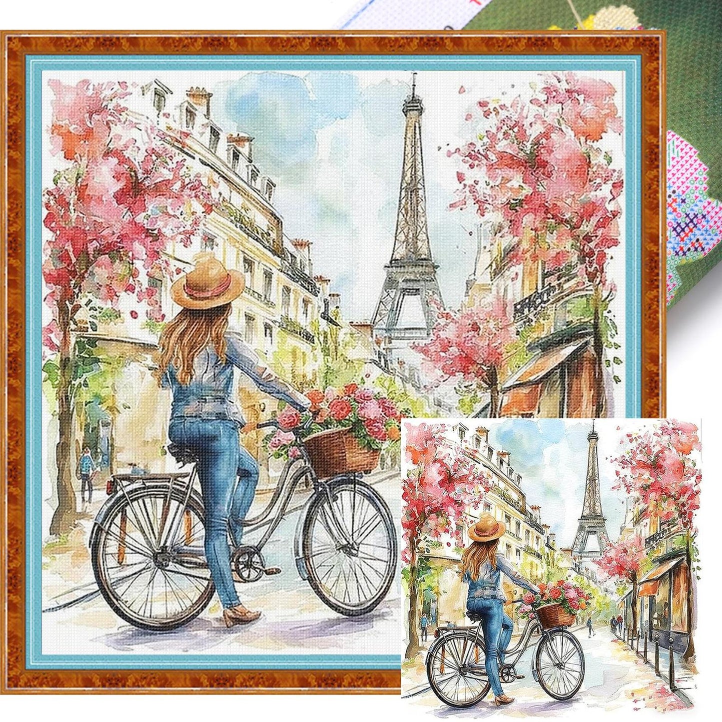 European Style Girl - Full 11CT Stamped Cross Stitch 45x45CM - Huacan