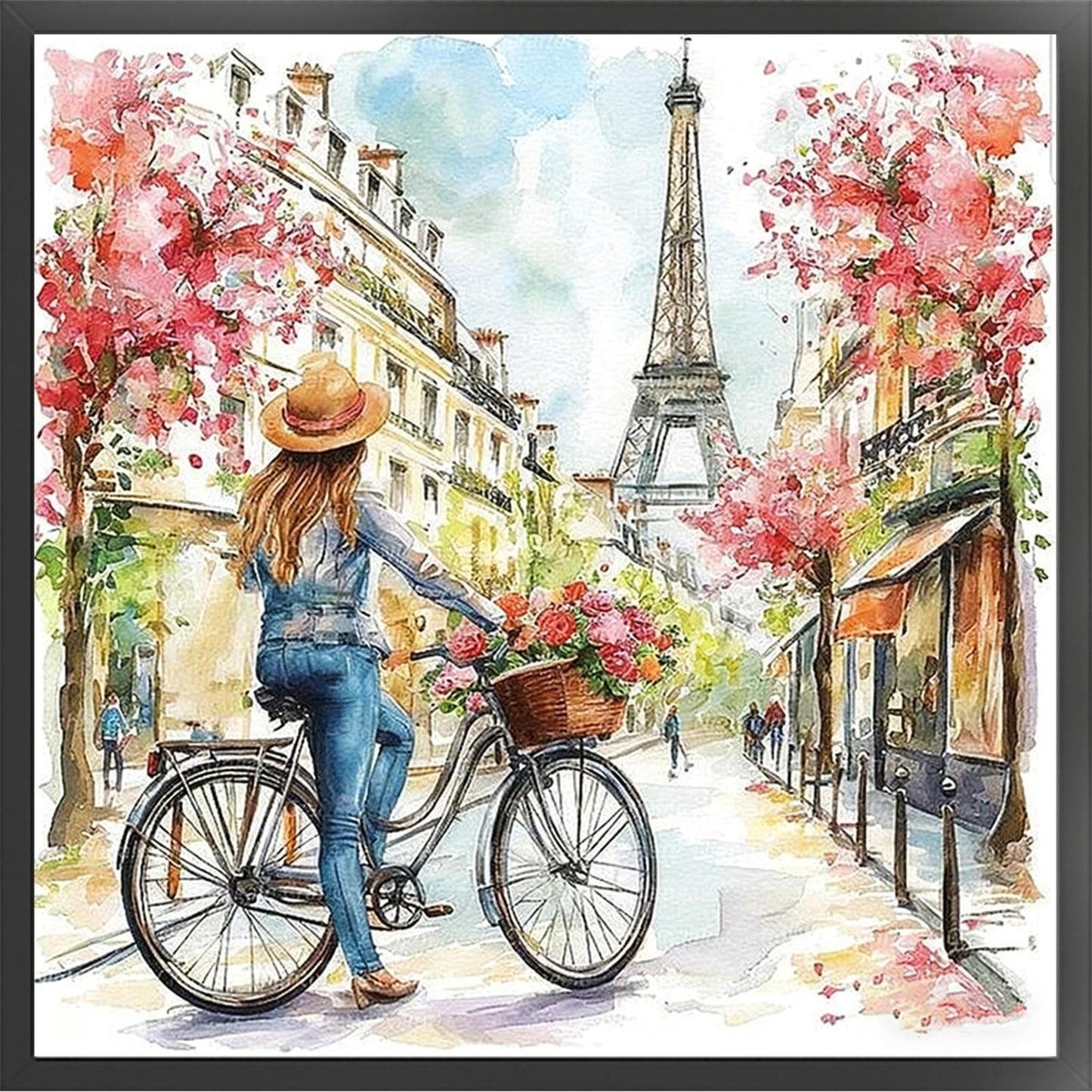European Style Girl - Full 11CT Stamped Cross Stitch 45x45CM - Huacan