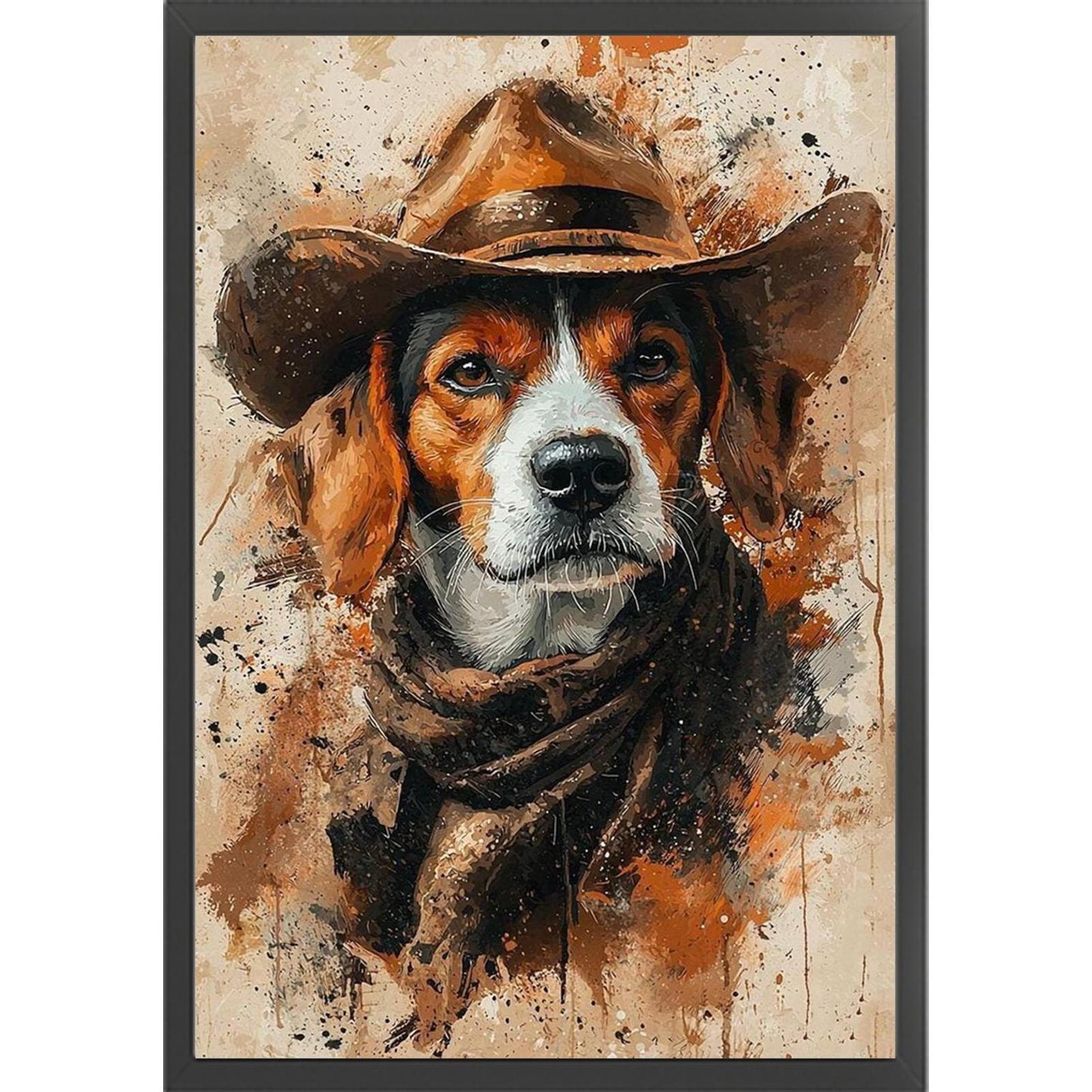 Cowboy Dog - Full 11CT Stamped Cross Stitch 40x60CM - Huacan