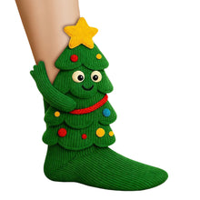 Load image into Gallery viewer, Women Cute 3D Animal Funny Animal Fuzzy Socks for Christmas Gift(Christmas Tree)
