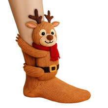 Load image into Gallery viewer, Women Cute 3D Animal Funny Animal Fuzzy Socks for Winter Christmas Gifts (Elk)
