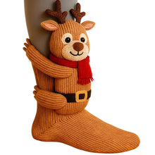 Load image into Gallery viewer, Women Cute 3D Animal Funny Animal Fuzzy Socks for Winter Christmas Gifts (Elk)
