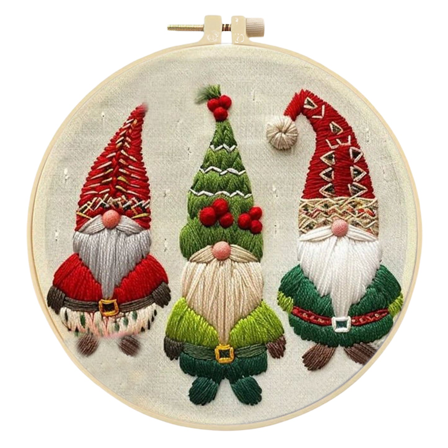 4PCS Christmas - DIY Embroidery Cross Stitch Kit with Pattern Cotton Threads Needles Hoop 15x15CM/5.91x5.91in