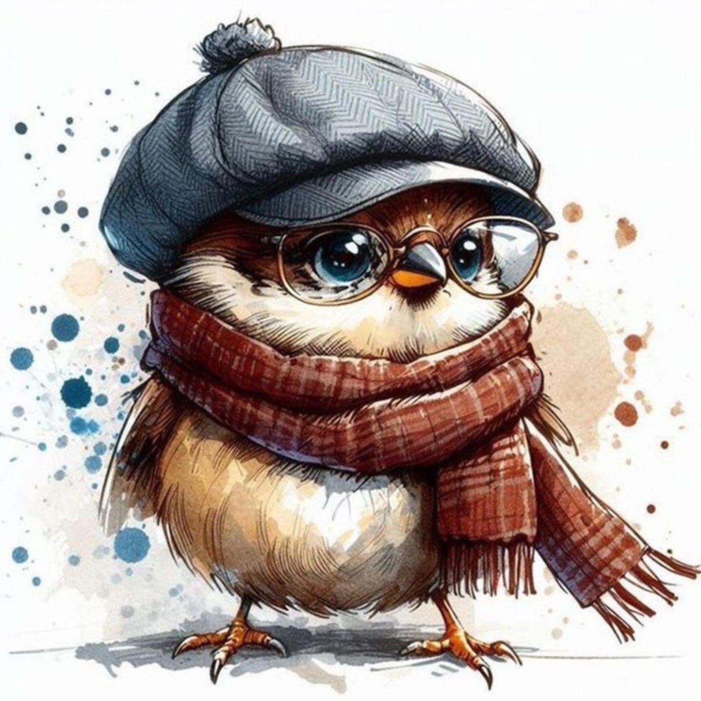 Winter Birds - Full 11CT Stamped Cross Stitch 40x40CM - Yishu