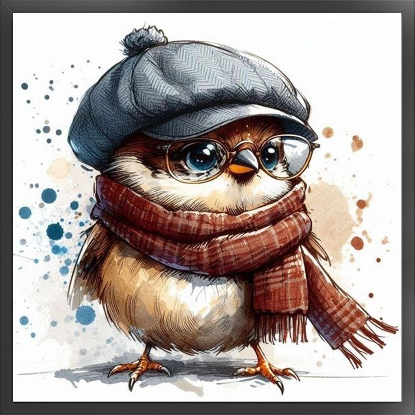 Winter Birds - Full 11CT Stamped Cross Stitch 40x40CM - Yishu