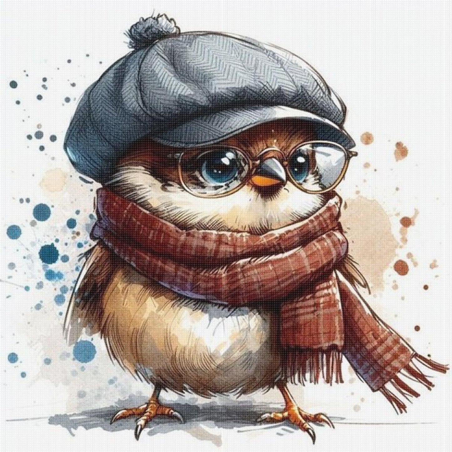 Winter Birds - Full 11CT Stamped Cross Stitch 40x40CM - Yishu