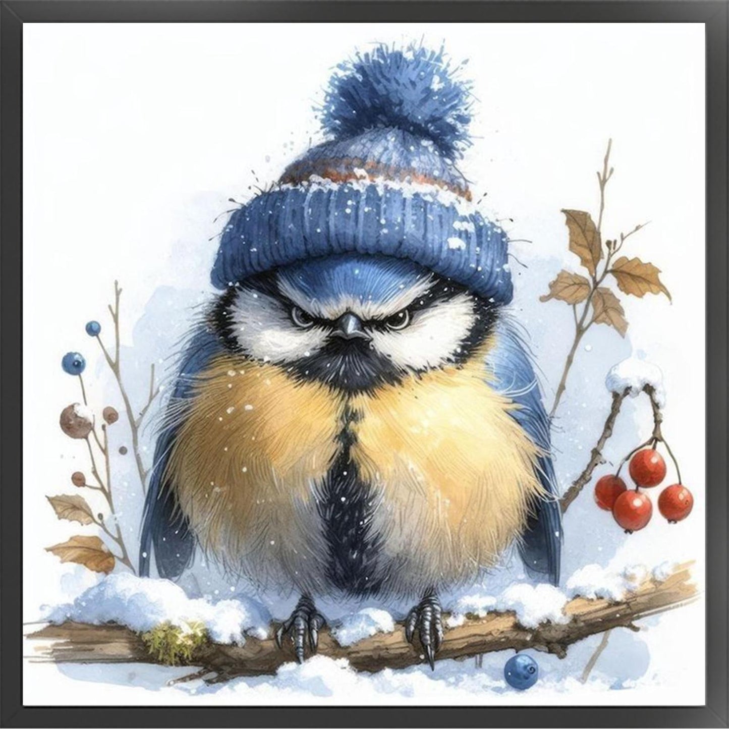Winter Birds - Full 11CT Stamped Cross Stitch 40x40CM - Yishu