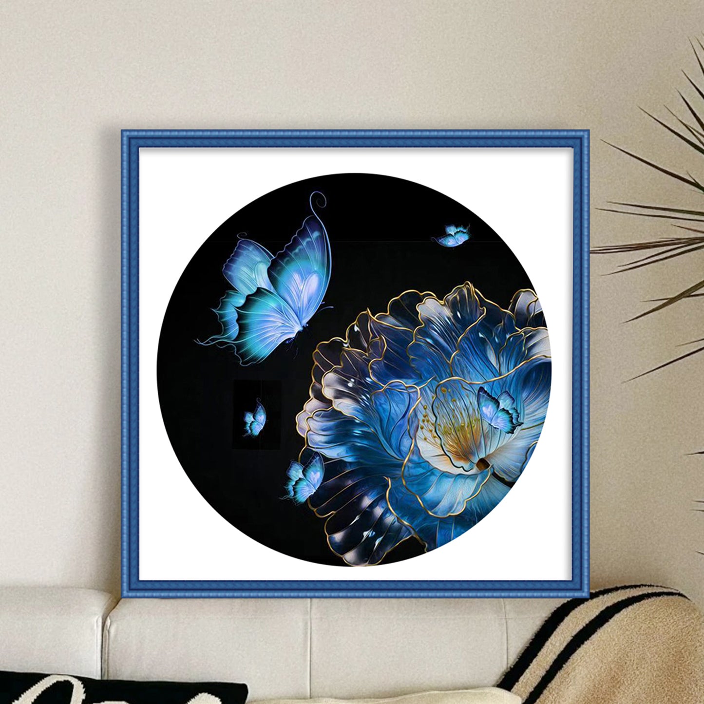Blue Love - Full 11CT Stamped Cross Stitch 50x50CM - Band