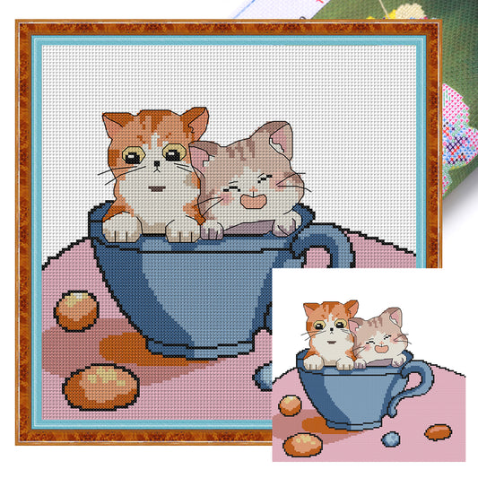 No Pushing - Full 14CT Stamped Cross Stitch 31x31CM - Joy Sunday Backstitch