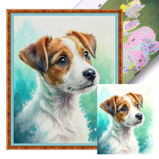 Jack Russell Terrier - Full 11CT Stamped Cross Stitch 40x50CM - Huacan