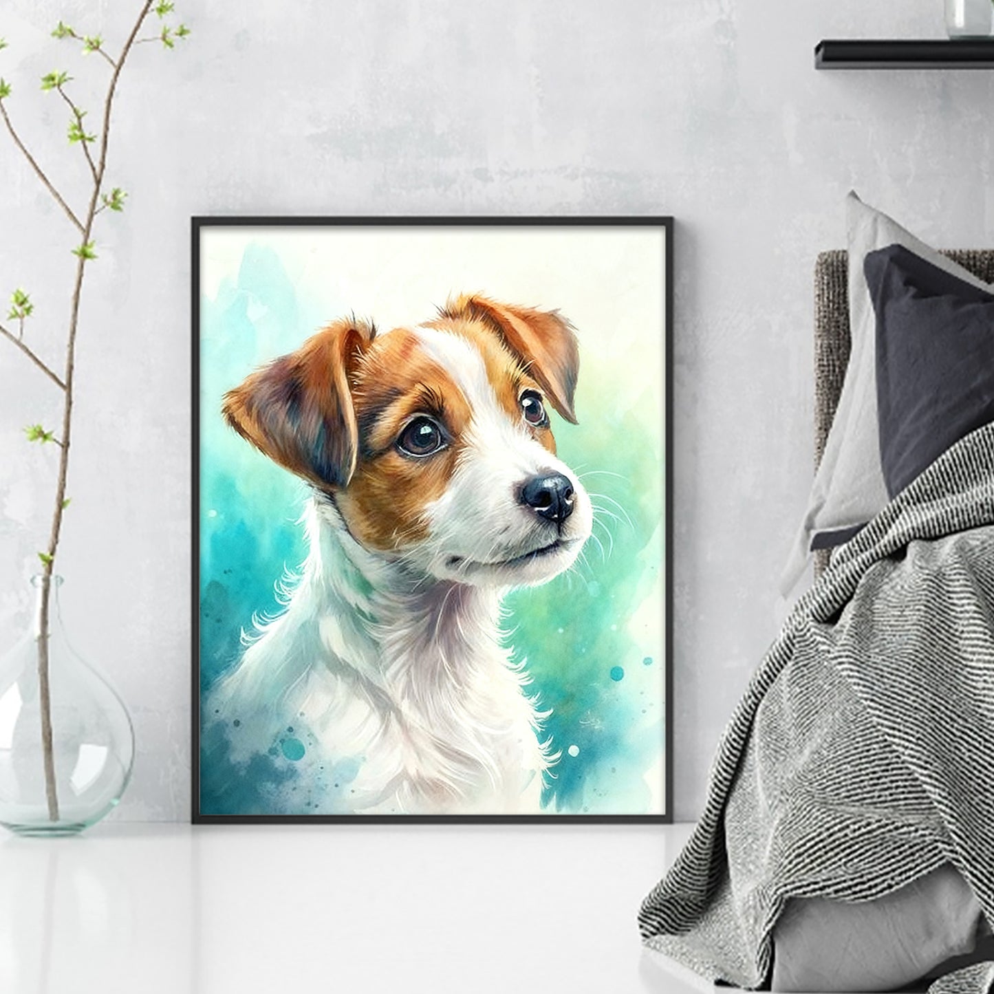 Jack Russell Terrier - Full 11CT Stamped Cross Stitch 40x50CM - Huacan