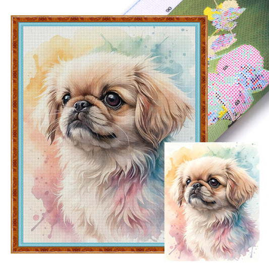 Pekingese-Dog - Full 11CT Stamped Cross Stitch 40x50CM - Huacan