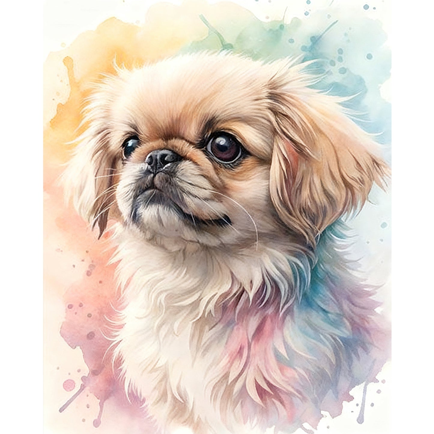 Pekingese-Dog - Full 11CT Stamped Cross Stitch 40x50CM - Huacan