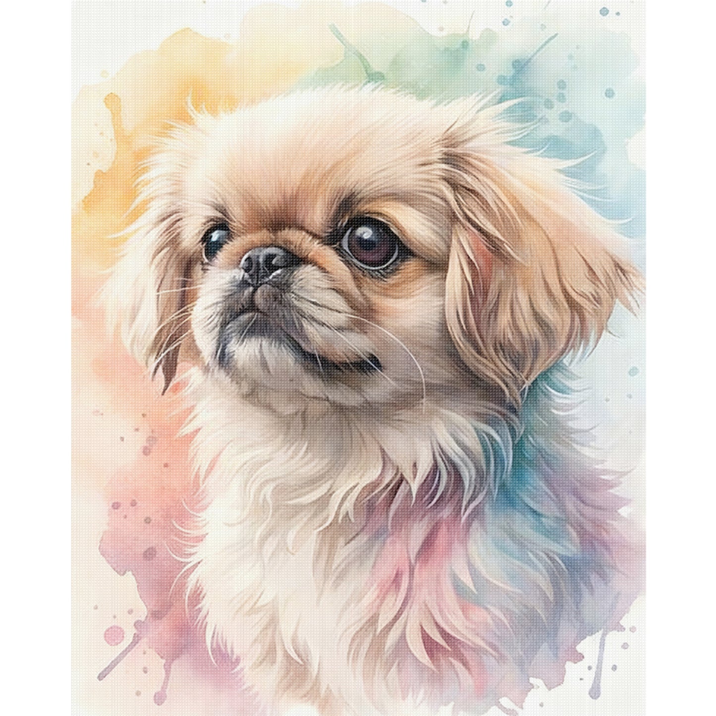 Pekingese-Dog - Full 11CT Stamped Cross Stitch 40x50CM - Huacan