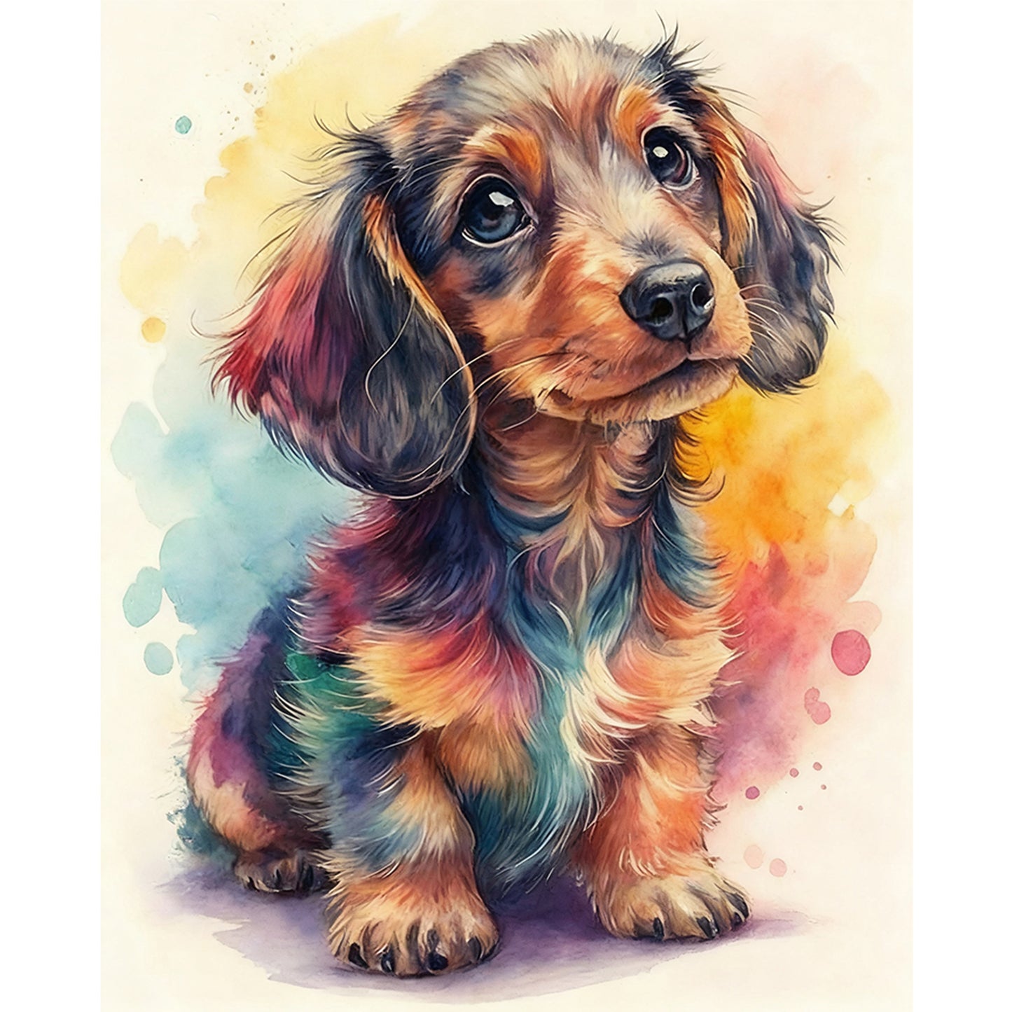 Dachshund-Dog - Full 11CT Stamped Cross Stitch 40x50CM - Huacan
