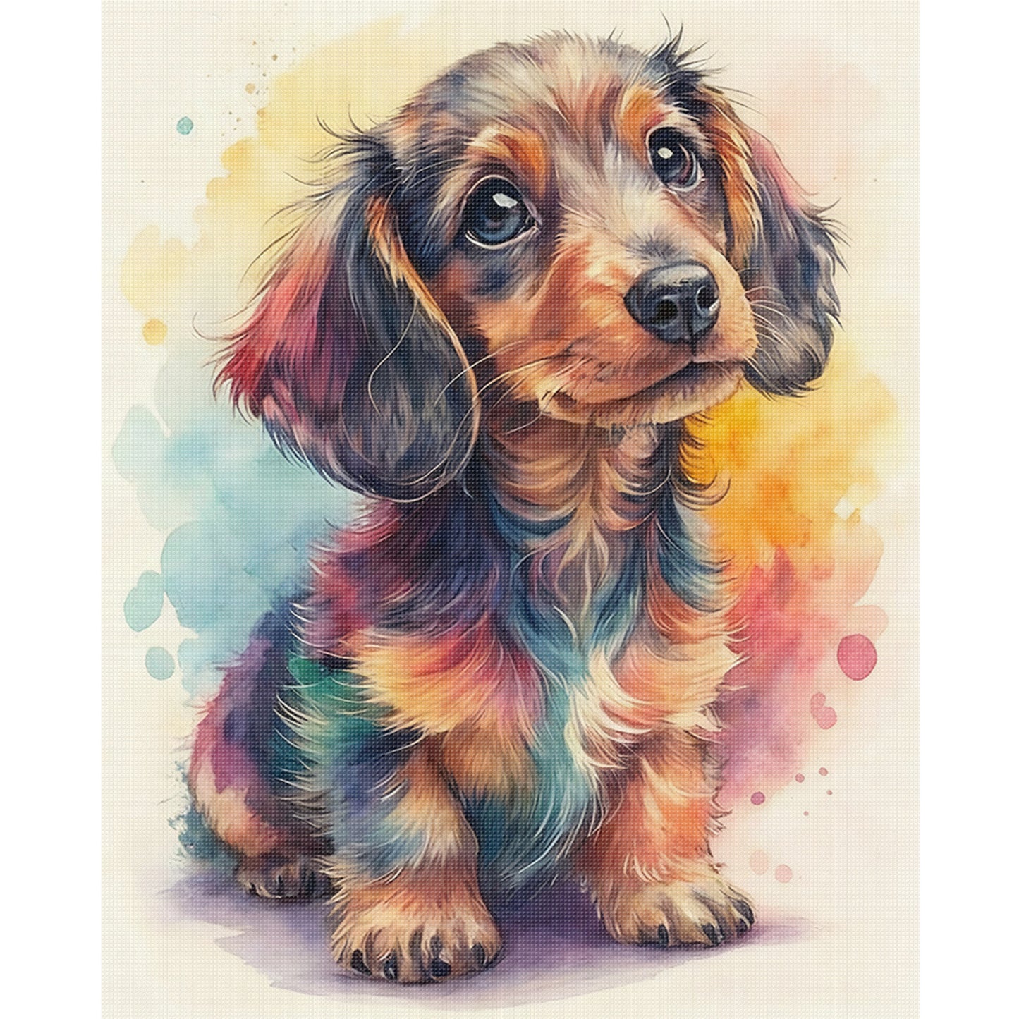 Dachshund-Dog - Full 11CT Stamped Cross Stitch 40x50CM - Huacan