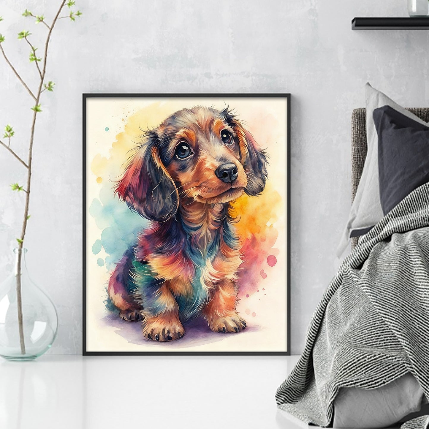 Dachshund-Dog - Full 11CT Stamped Cross Stitch 40x50CM - Huacan