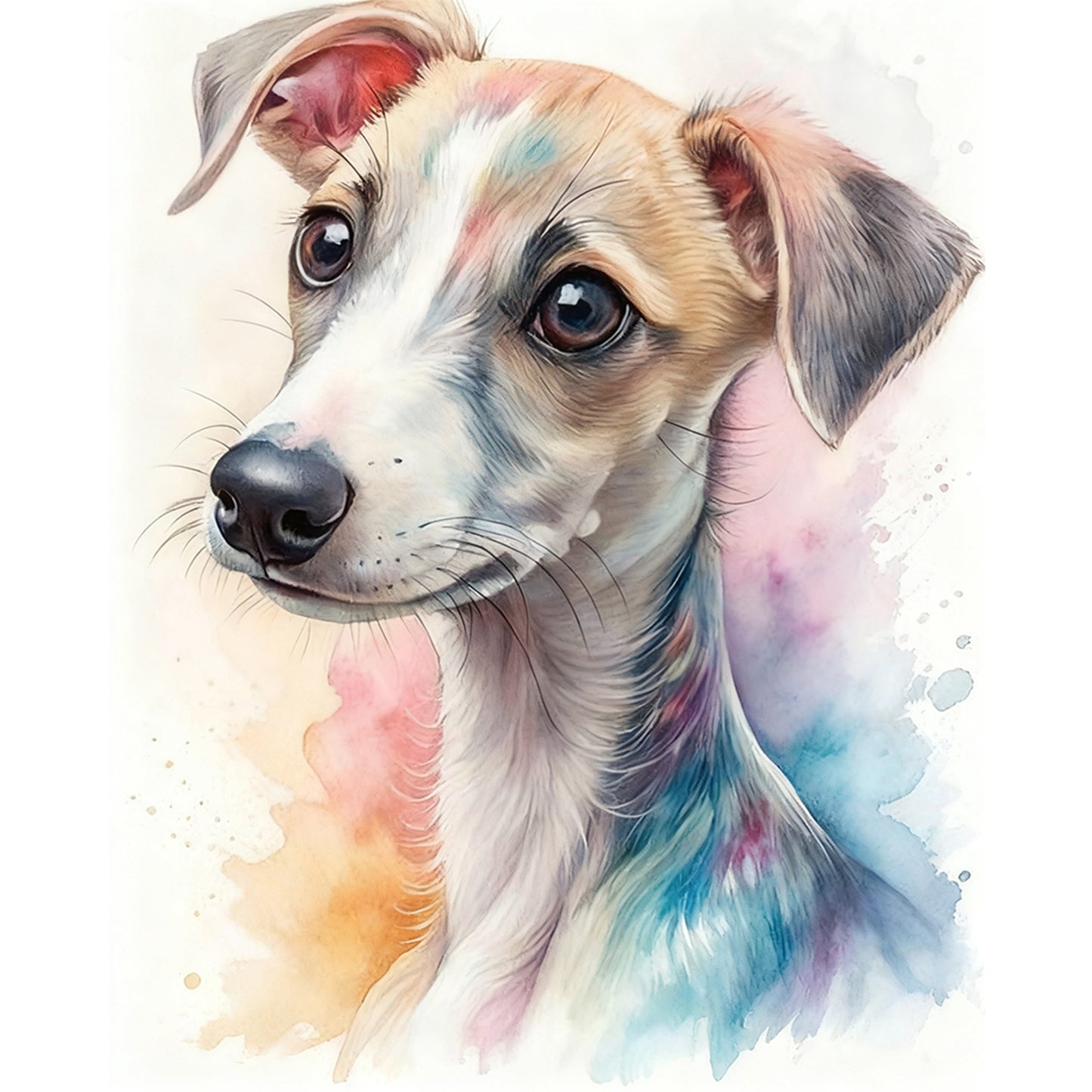 Whippet-Dog - Full 11CT Stamped Cross Stitch 40x50CM - Huacan