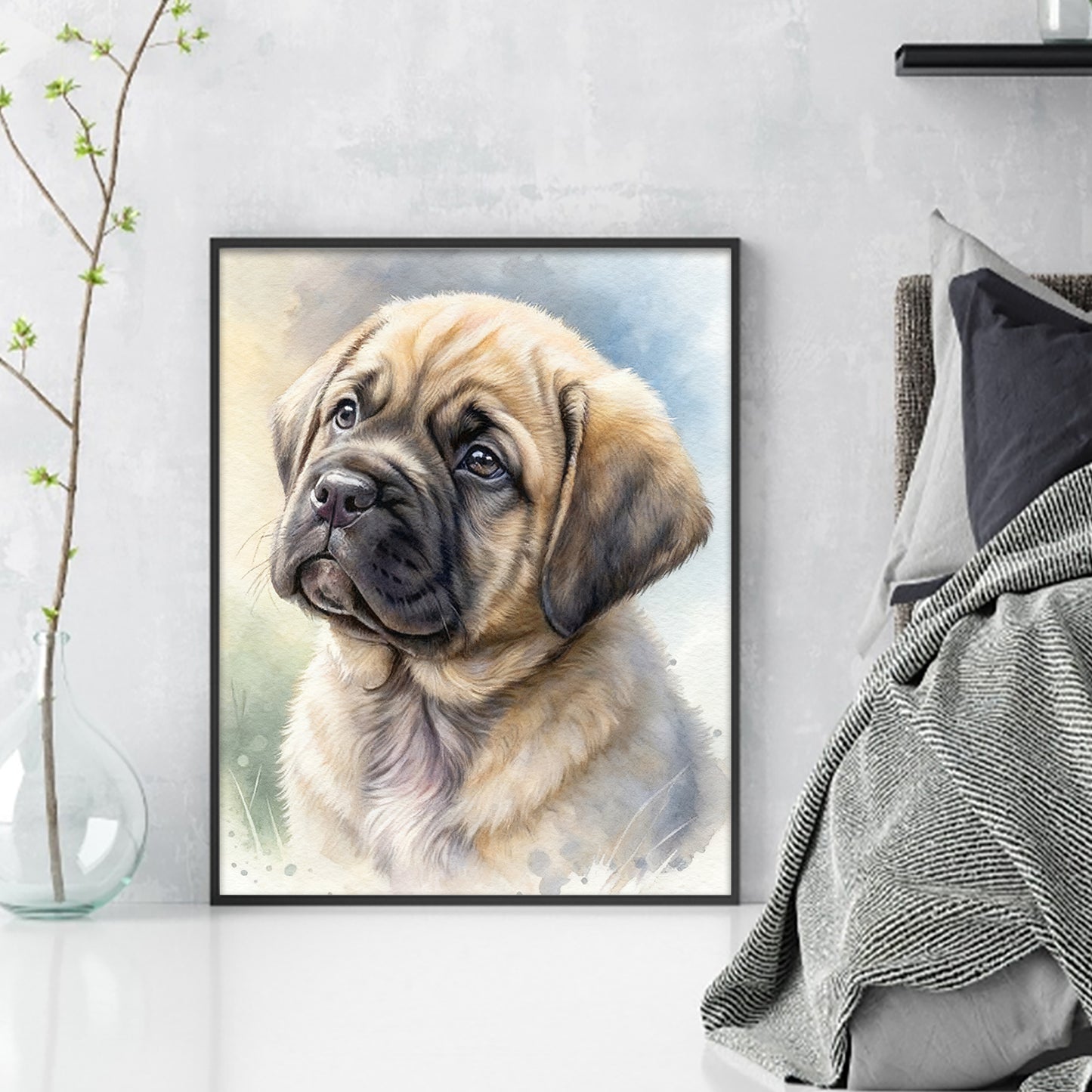 English Mastiff-Dog - Full 11CT Stamped Cross Stitch 40x50CM - Huacan
