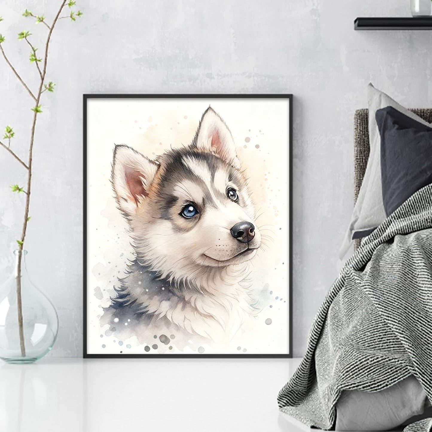 Husky-Dog - Full 11CT Stamped Cross Stitch 40x50CM - Huacan