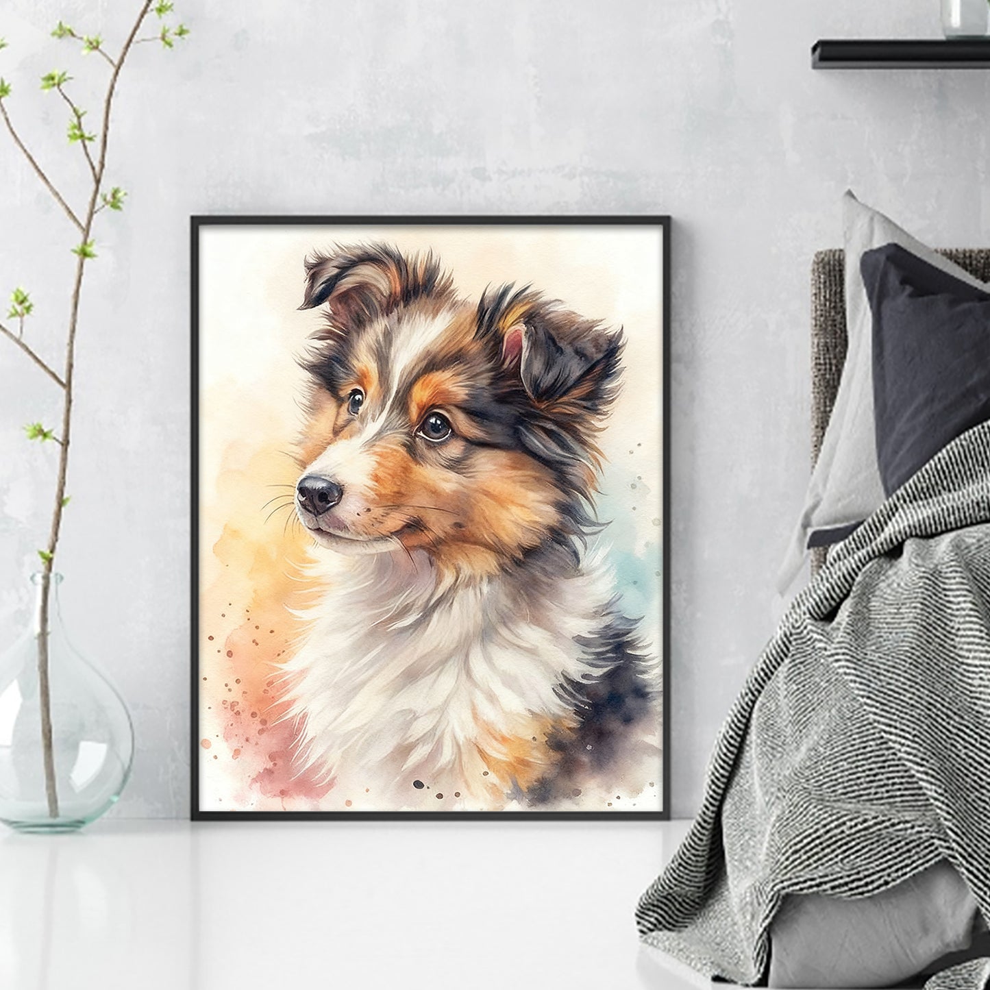 Shetland Sheepdog-Dog - Full 11CT Stamped Cross Stitch 40x50CM - Huacan