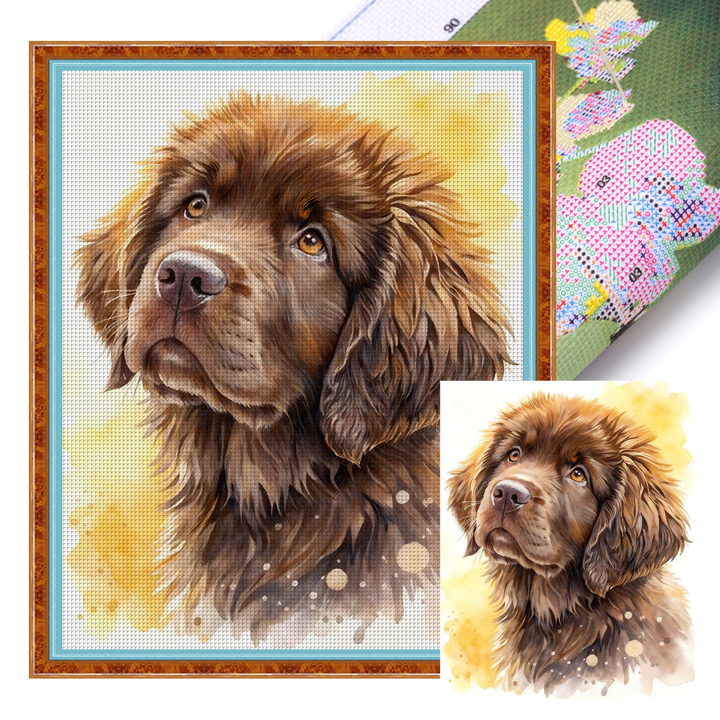 Newfoundland-Dog - Full 11CT Stamped Cross Stitch 40x50CM - Huacan