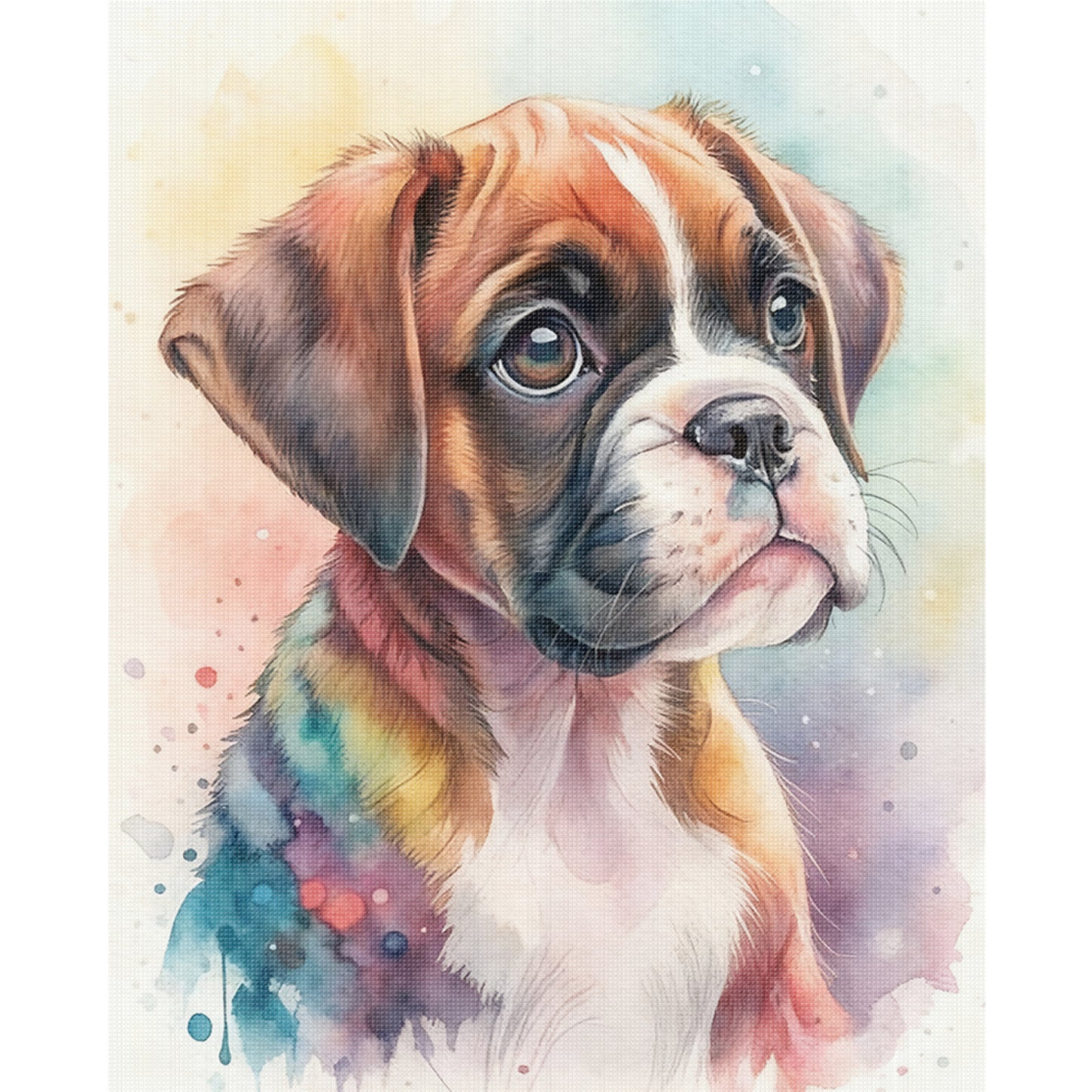 Boxer-Dog - Full 11CT Stamped Cross Stitch 40x50CM - Huacan